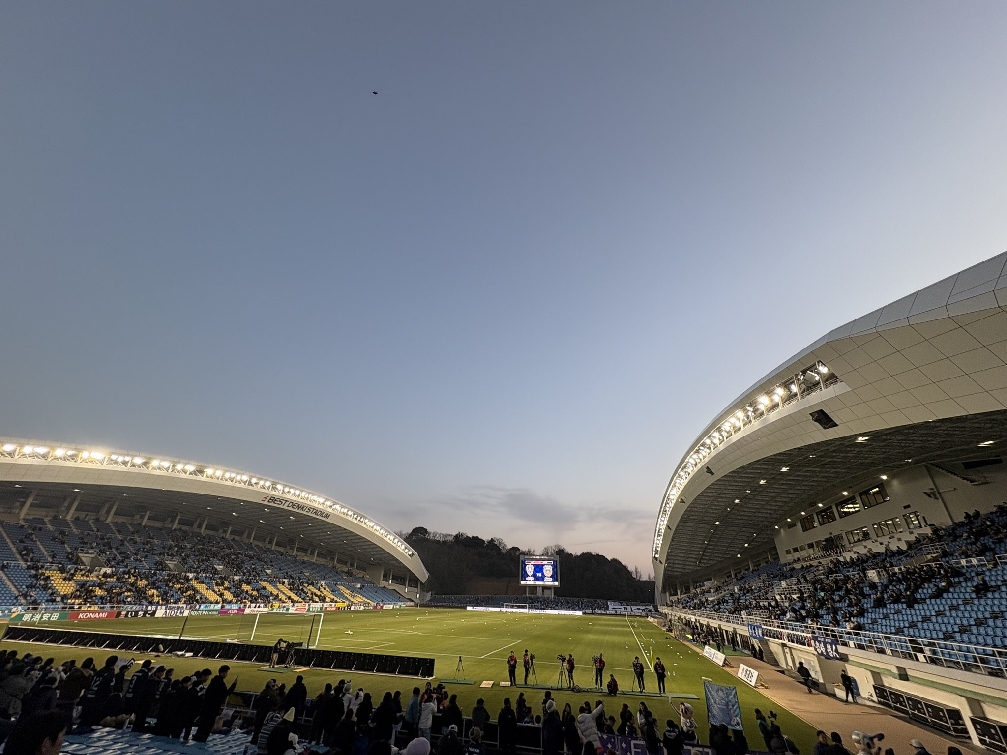 Best Denki Stadium interior pitch stands atmosphere J League Avispa Fukuoka game