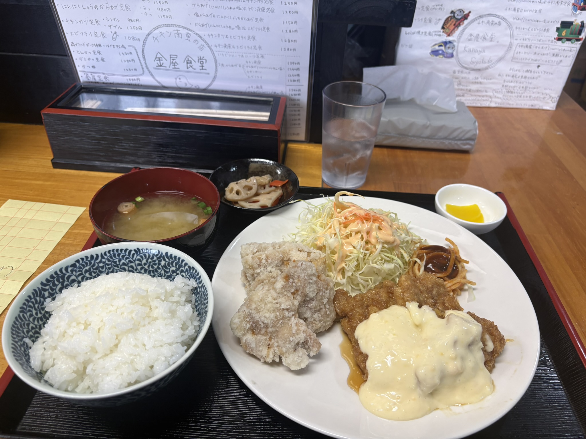 Kanaya Shokudo chicken nanban close up tartar sauce golden fried Miyazaki local