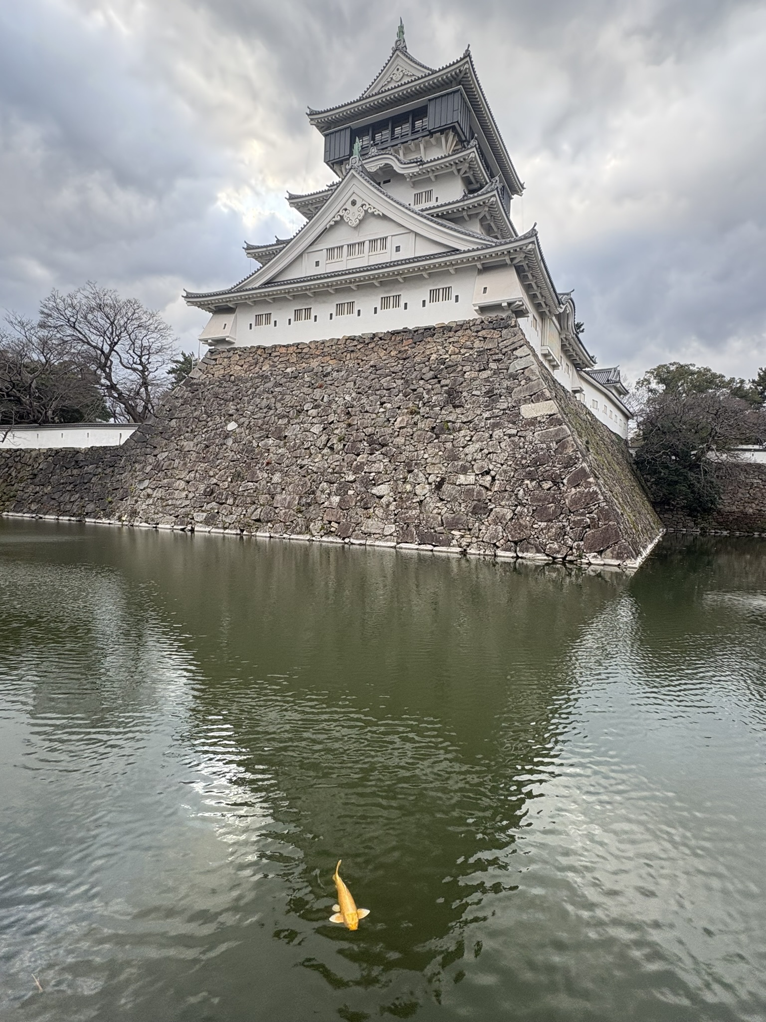 Kokura Castle stone wall moat traditional Japanese castle Kitakyushu preserved grounds