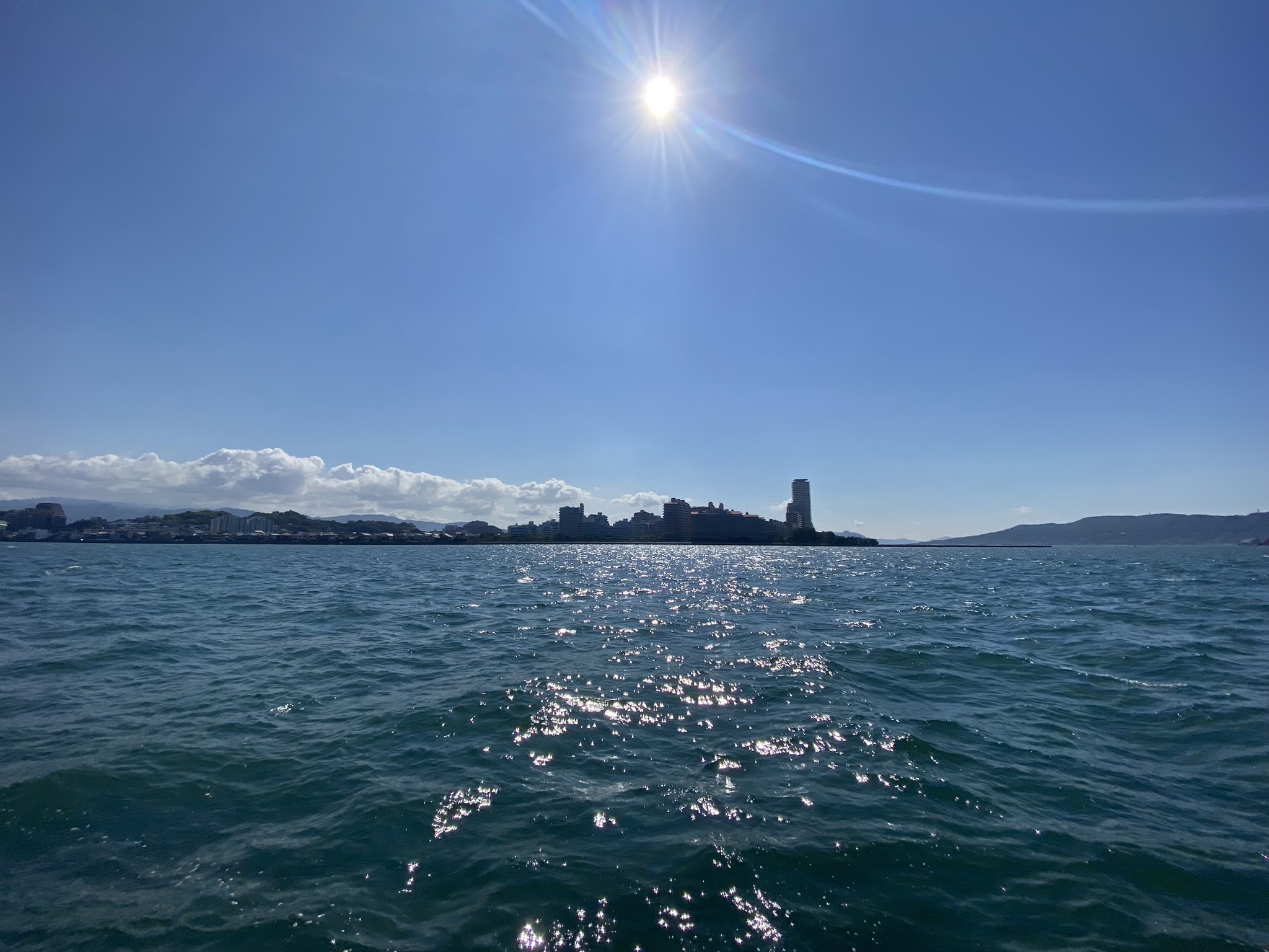 Sea view from Momochihama Fukuoka toward the horizon